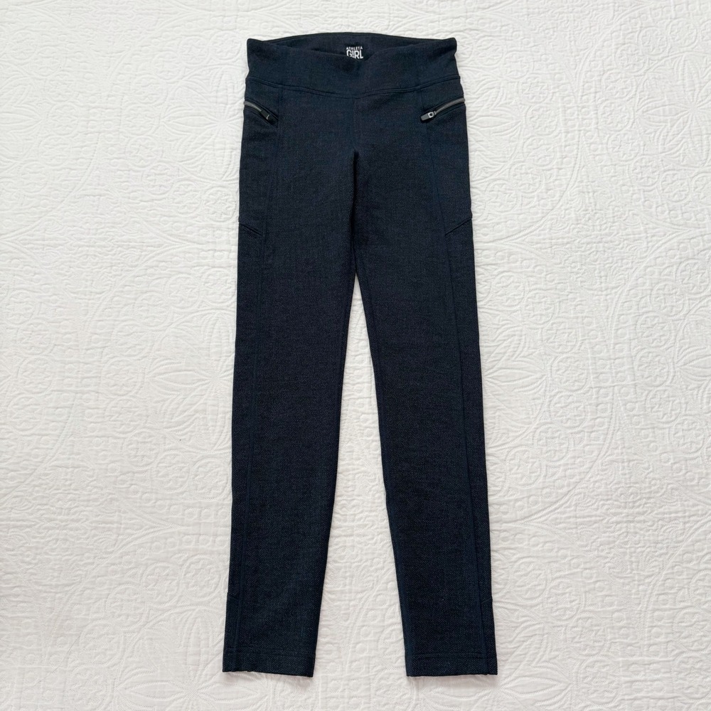 Athleta Girl Zippier Herringbone Tight, Navy/Black Herringbone Sz XL 14
